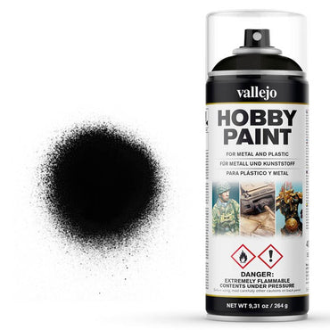 Acrylicos Vallejo Hobby Paint Black Spray 400 ml.