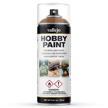 Acrylicos Vallejo Hobby Paint Leather Brown Spray 400 ml.
