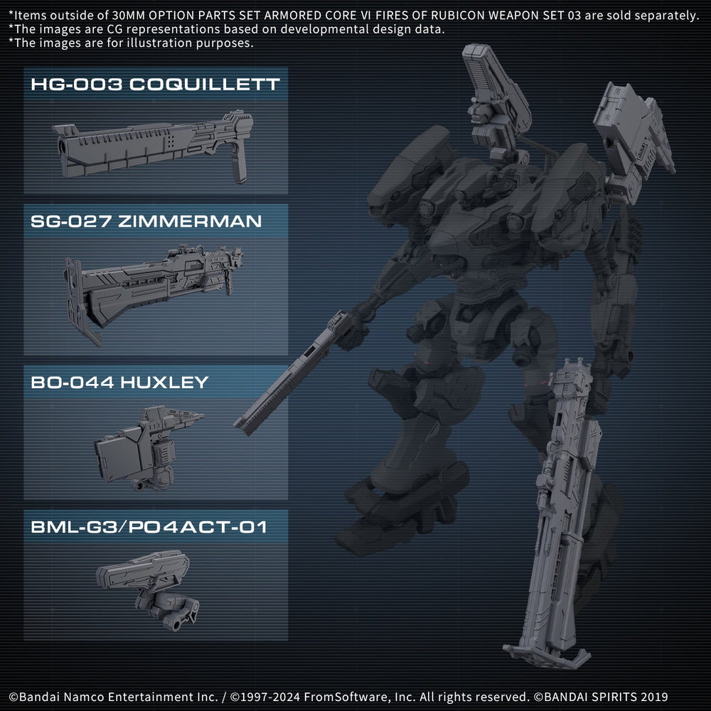 Bandai 30 Minutes Missions x Armored Core VI Option Parts Set Armored Core VI Fires Of Rubicon Weapon Set 03 "Armored Core VI"