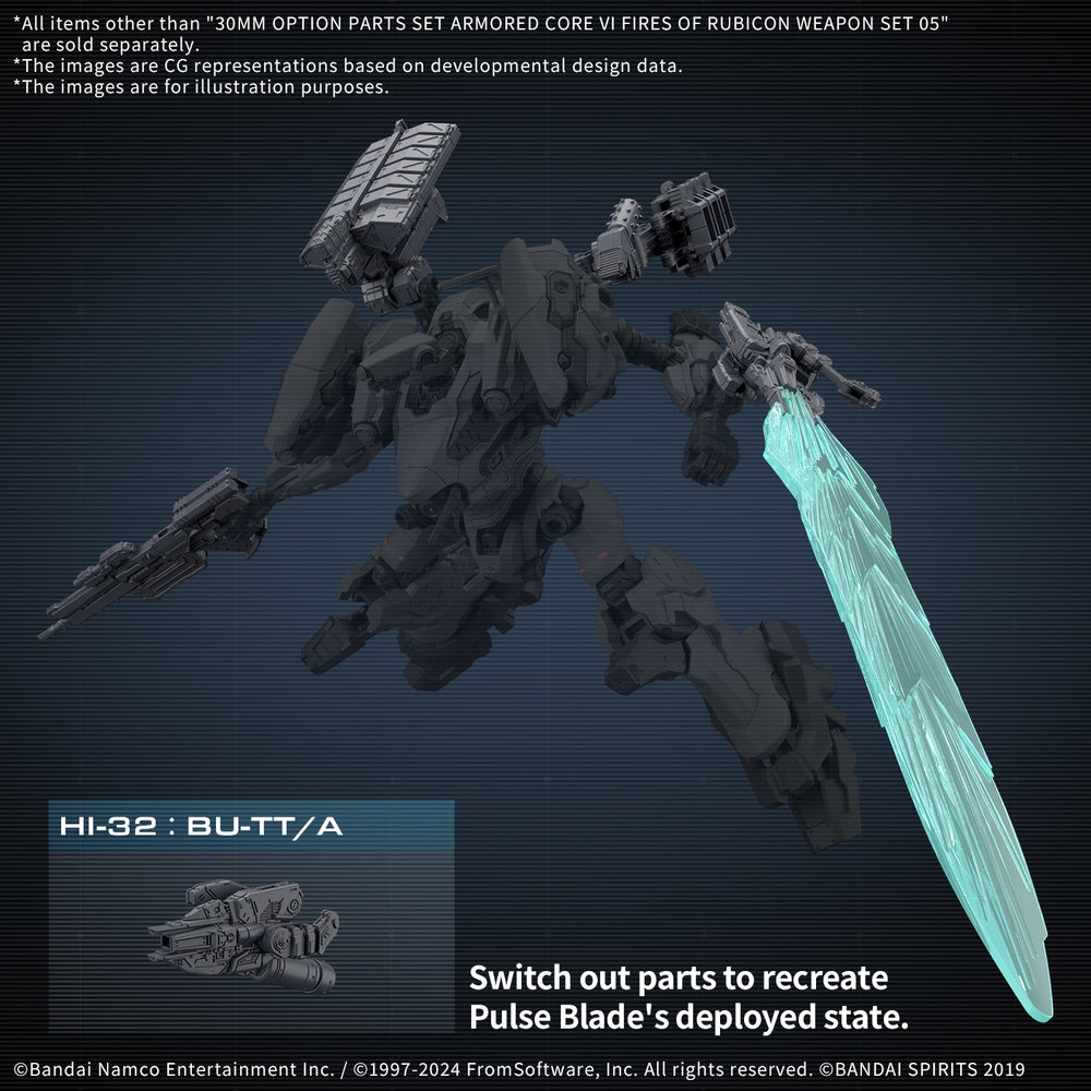 Bandai 30 Minutes Missions x Armored Core VI Option Parts Set Armored Core VI Fires of Rubicon Weapon Set 05 "Armored Core VI Fires of Rubicon" 30MM