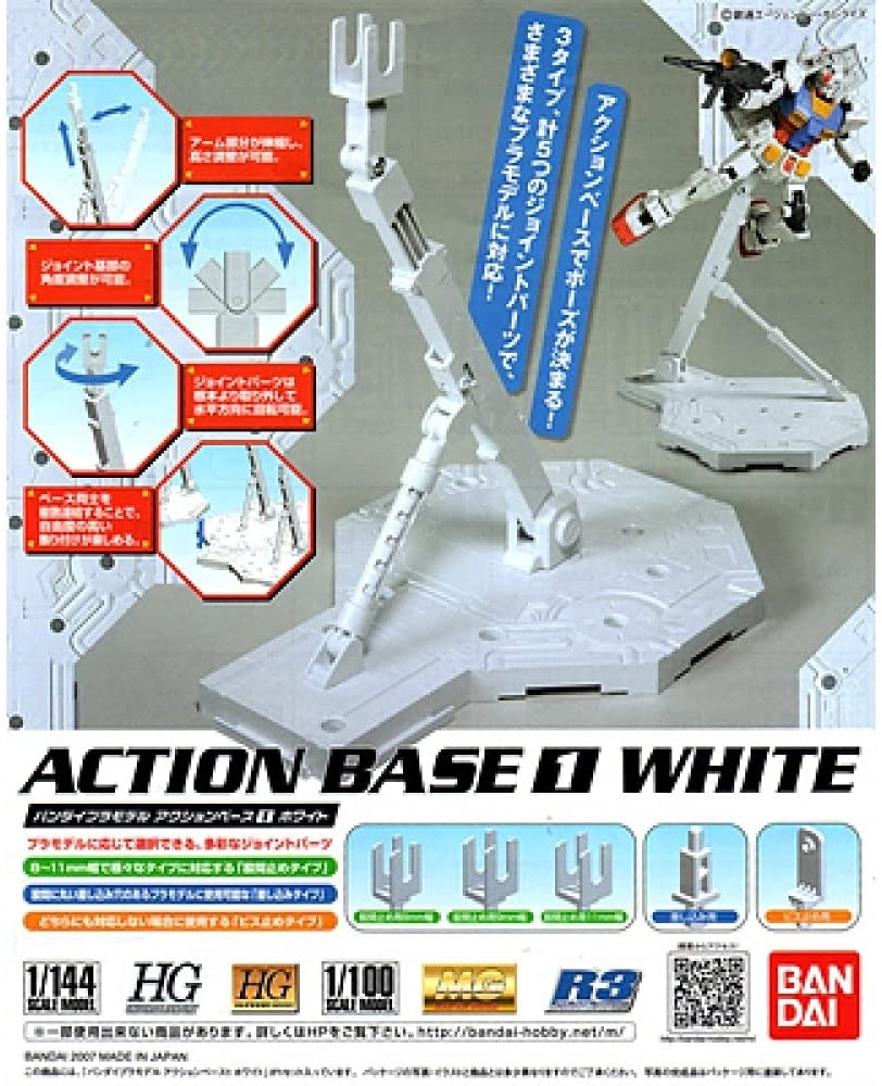 Bandai White Action Base 1 Display Stand 1/144