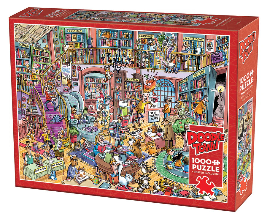 DoodleTown: Bookshop Bedlam | 1000 Piece Puzzle
