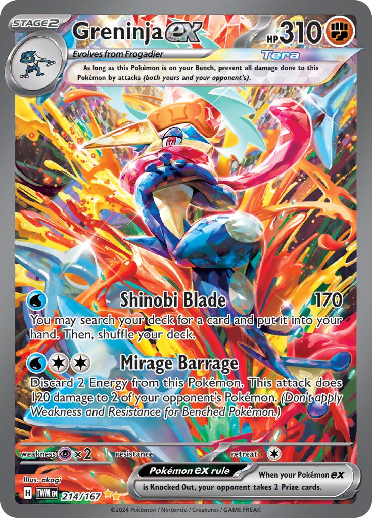 legendary pokemon cards ex Greninja ex (214/167) [Scarlet & Violet: Twilight Masquerade]