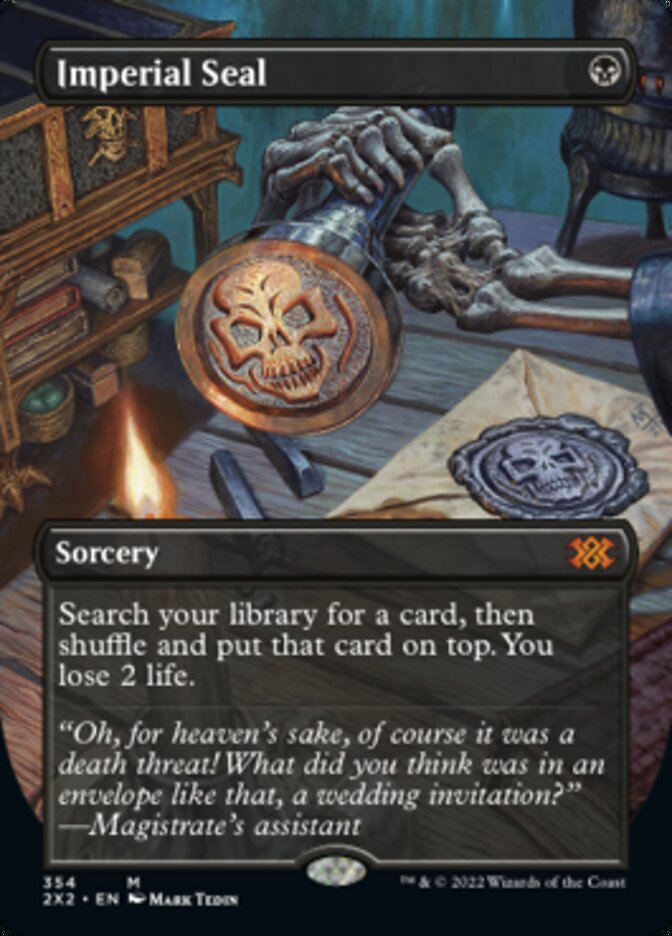 mtg double masters 2022 cards Imperial Seal (Borderless Alternate Art) [Double Masters 2022]