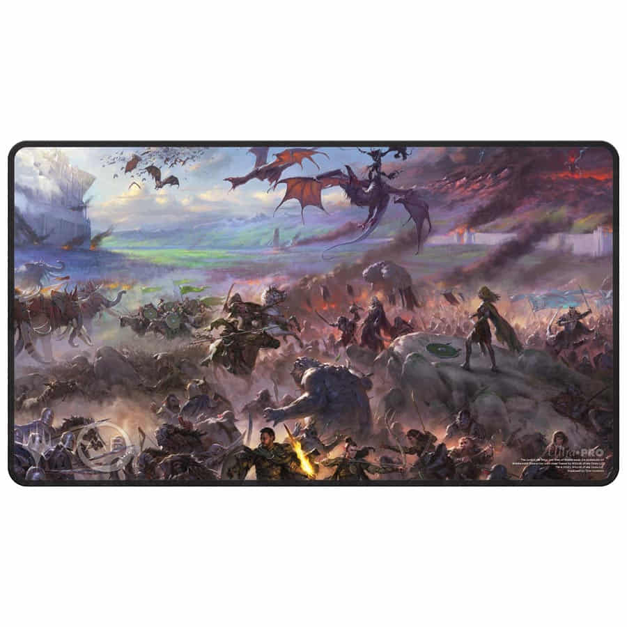 Magic The Gathering: Lord Of The Rings: Tales Of Middle-Earth: Black-Stitched Playmat: Borderless Scene