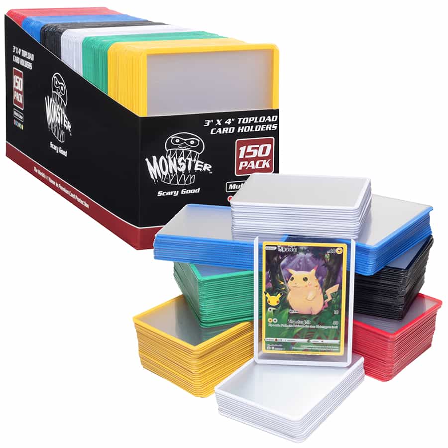 Monster 150ct Clear Top Loader With X6 Color Borders Multi-Pack