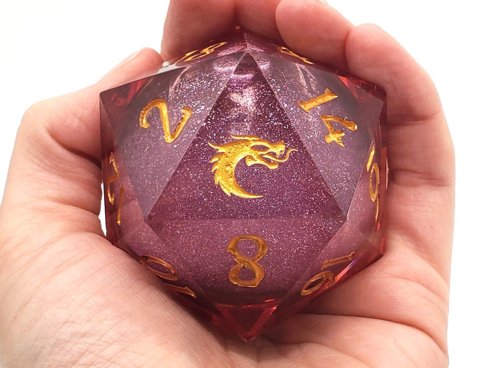 Old School Sharp Edged 55mm D20: Liquid Infused - Crimson Fury