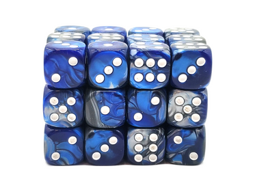 Old School 36ct 12mm D6 Dice Set: Vorpal - Silver & Blue
