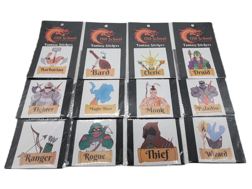 Old School Dice Fantasy Stickers