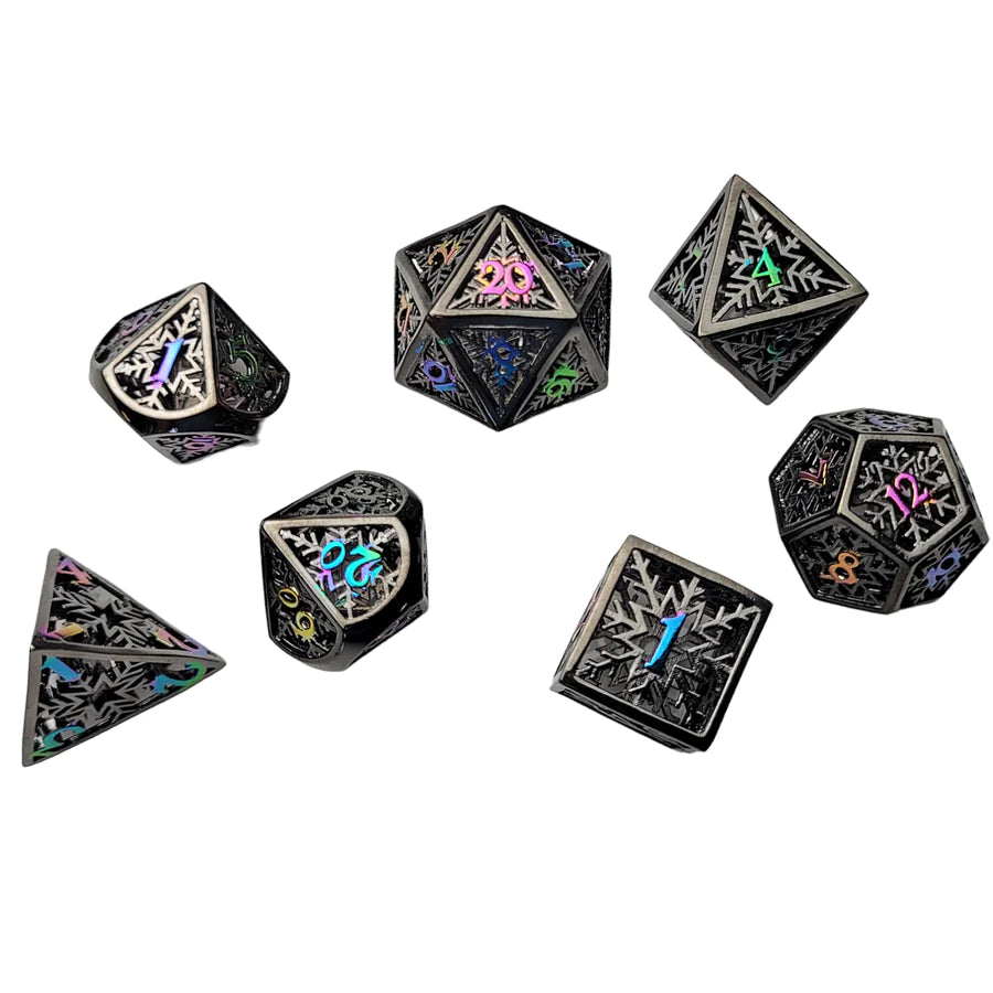 Shadow's Rime 7-Piece Hollow Metal Dice Set