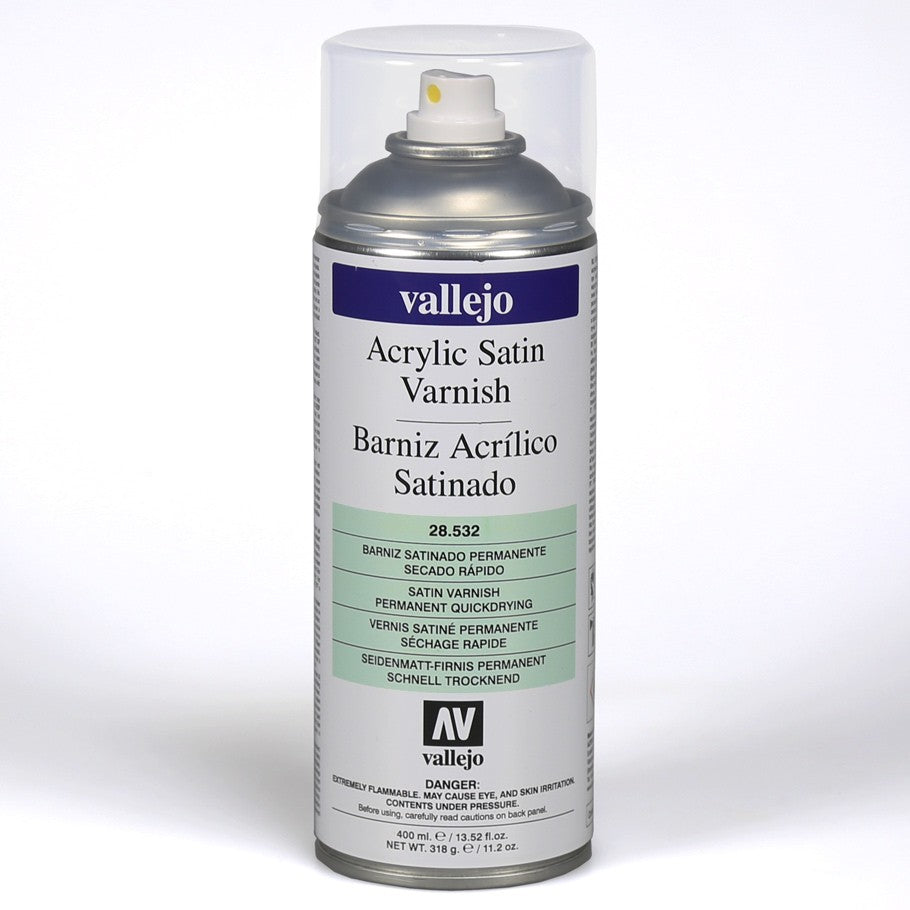 Acrylicos Vallejo Auxiliary Satin Varnish Spray 400 ml.