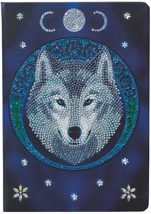Crystal Art Notebook Kit: Lunar Wolf