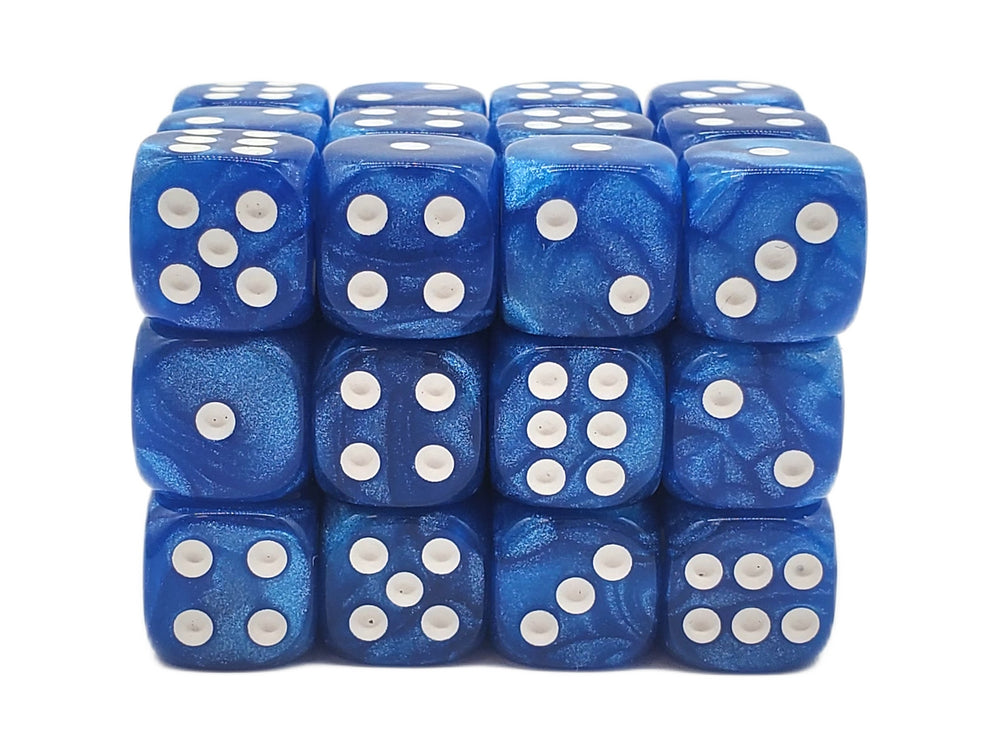 Old School 36ct 12mm D6 Dice Set: Pearl Drop - Shimmer Blue