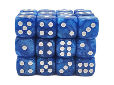 Old School 36ct 12mm D6 Dice Set: Pearl Drop - Shimmer Blue