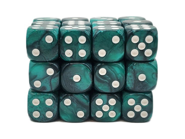 Old School 36ct 12mm D6 Dice Set: Pearl Drop - Forest Green