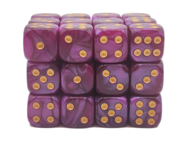 Old School 36ct 12mm D6 Dice Set: Pearl Drop - Lavender w/ Gold