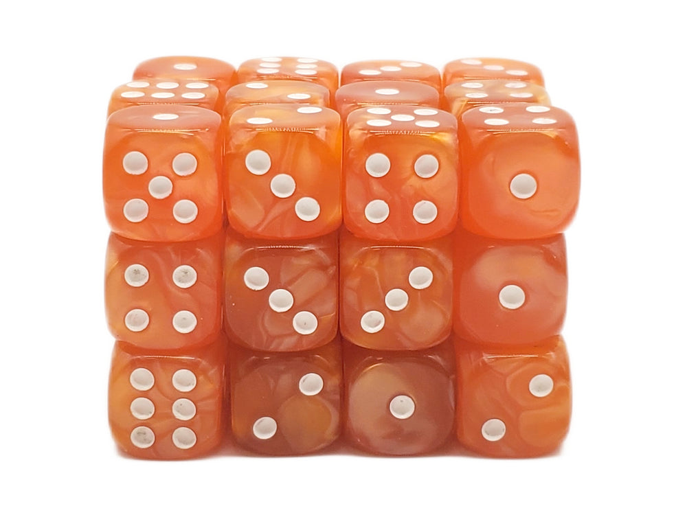 Old School 36ct 12mm D6 Dice Set: Pearl Drop - Orange