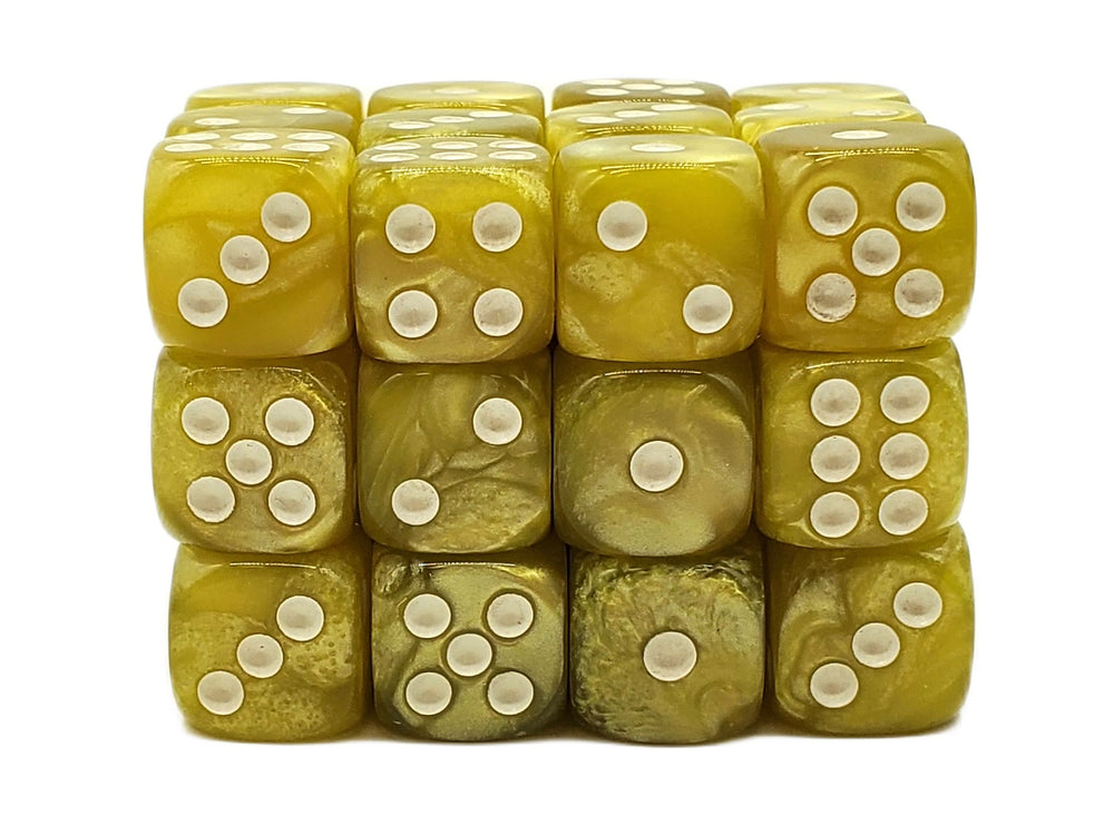 Old School 36ct 12mm D6 Dice Set: Pearl Drop - Yellow