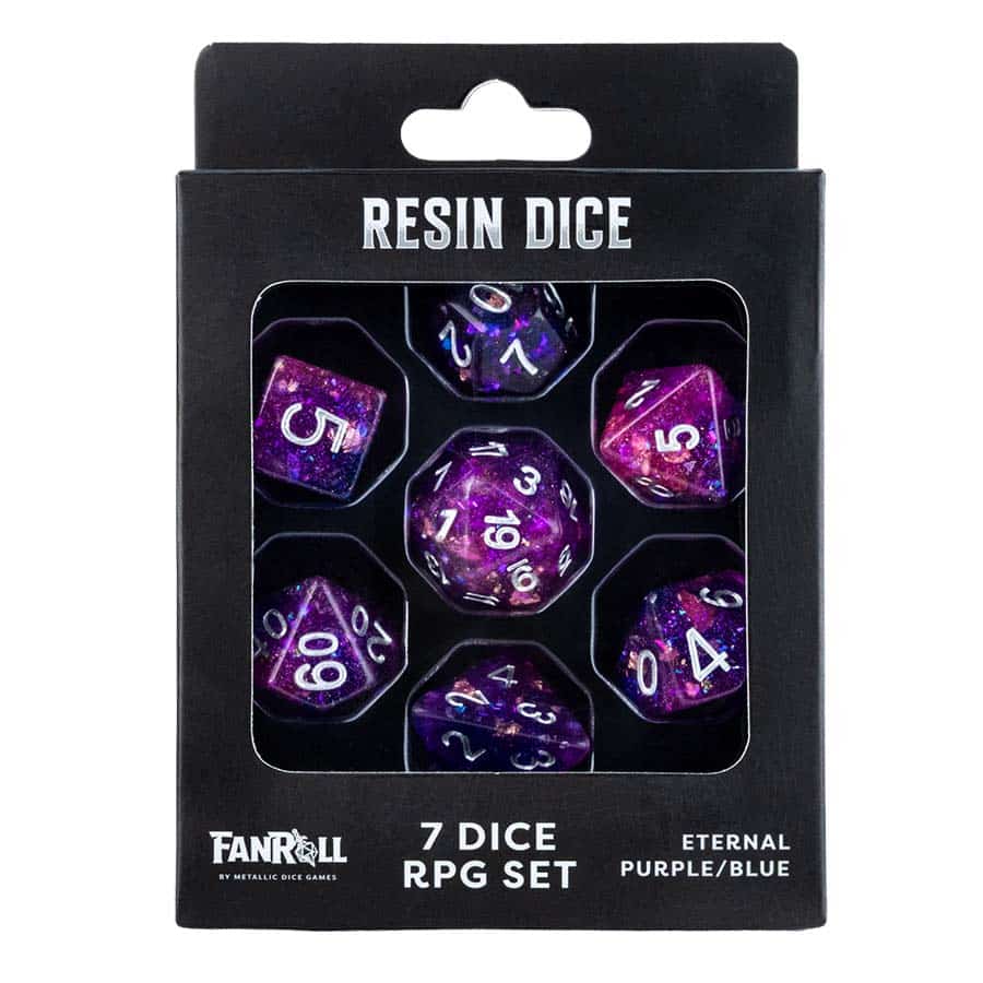 Fanroll: Eternal Purple And Blue Resin Dice Set (7ct)