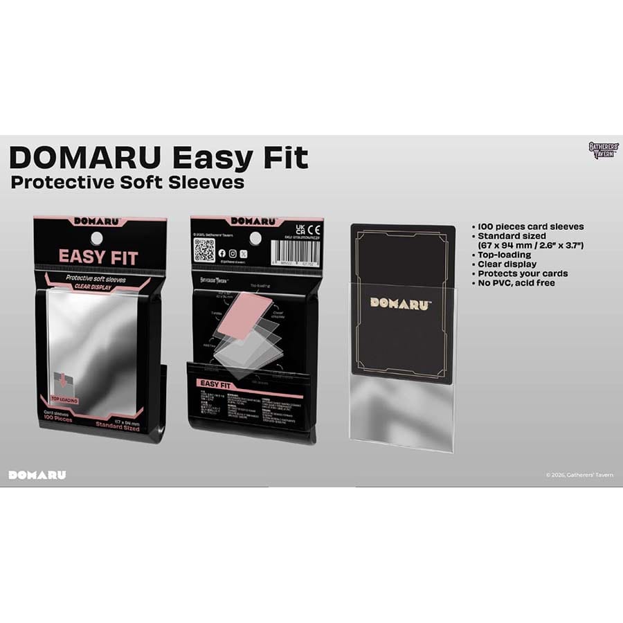 Domaru Easy Fit (soft Sleeves): Standard Size Clear Sleeves (100ct)