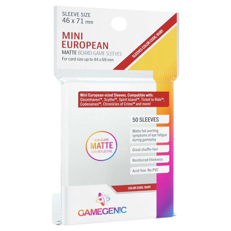 Matte Sleeves: Mini European Ruby (46 x 71)