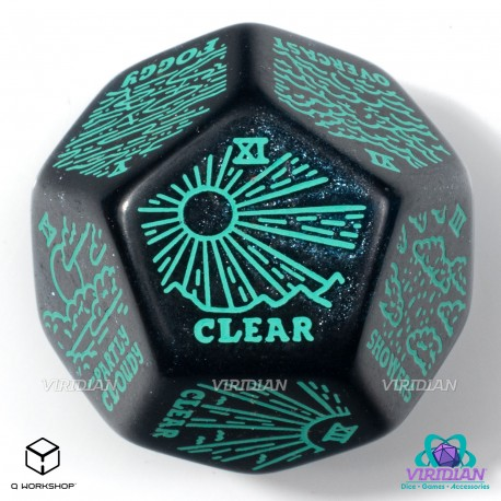 Weather Generator Die: Shimmering Blue & Turquise