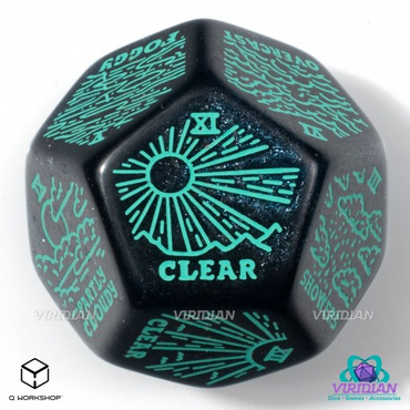 Weather Generator Die: Shimmering Blue & Turquise