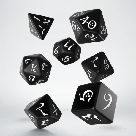 Classic RPG Black & White Dice Set