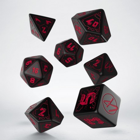 Cyberpunk Red Dice Set - Blood Over Chrome