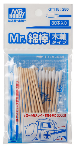 Mr Hobby GT118 GTool Series Mr.Cotton Wooden Swab Stick Type
