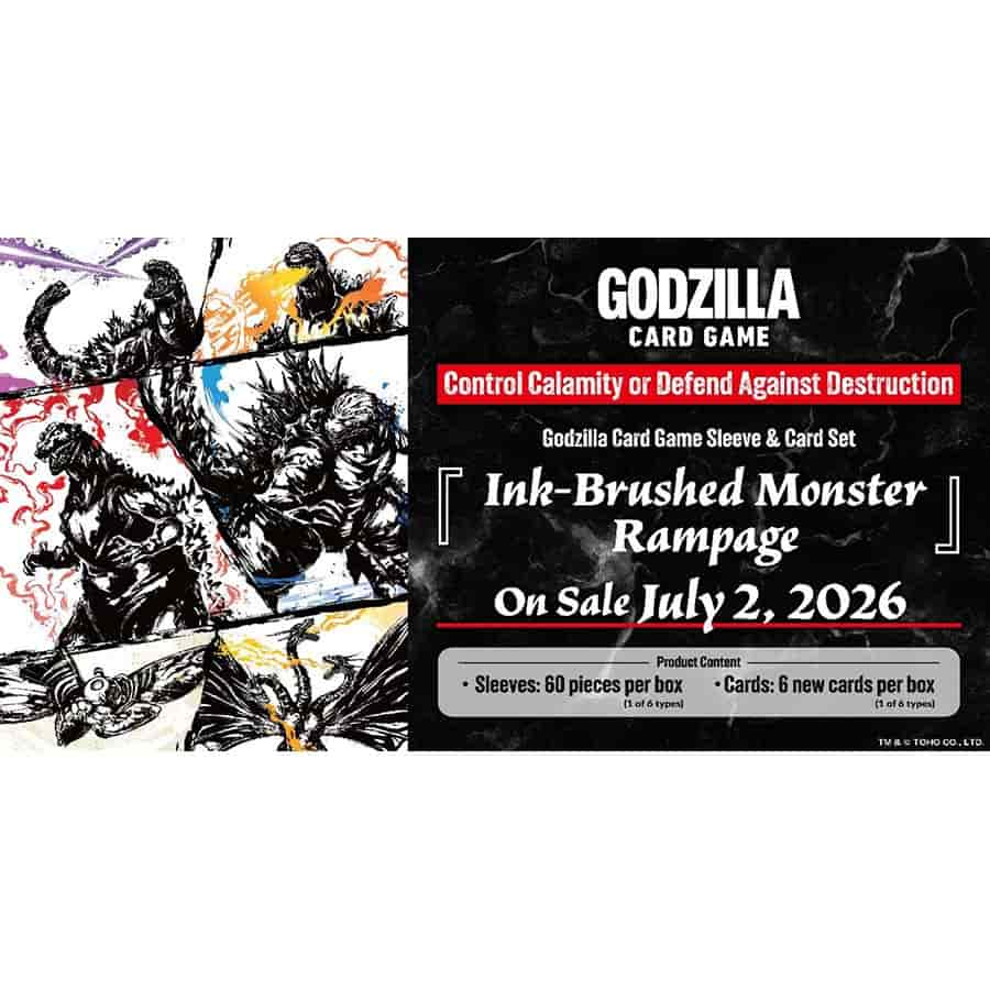 Godzilla Card Game: Sleeve And Card Set: Ink-brushed Monster Rampage
