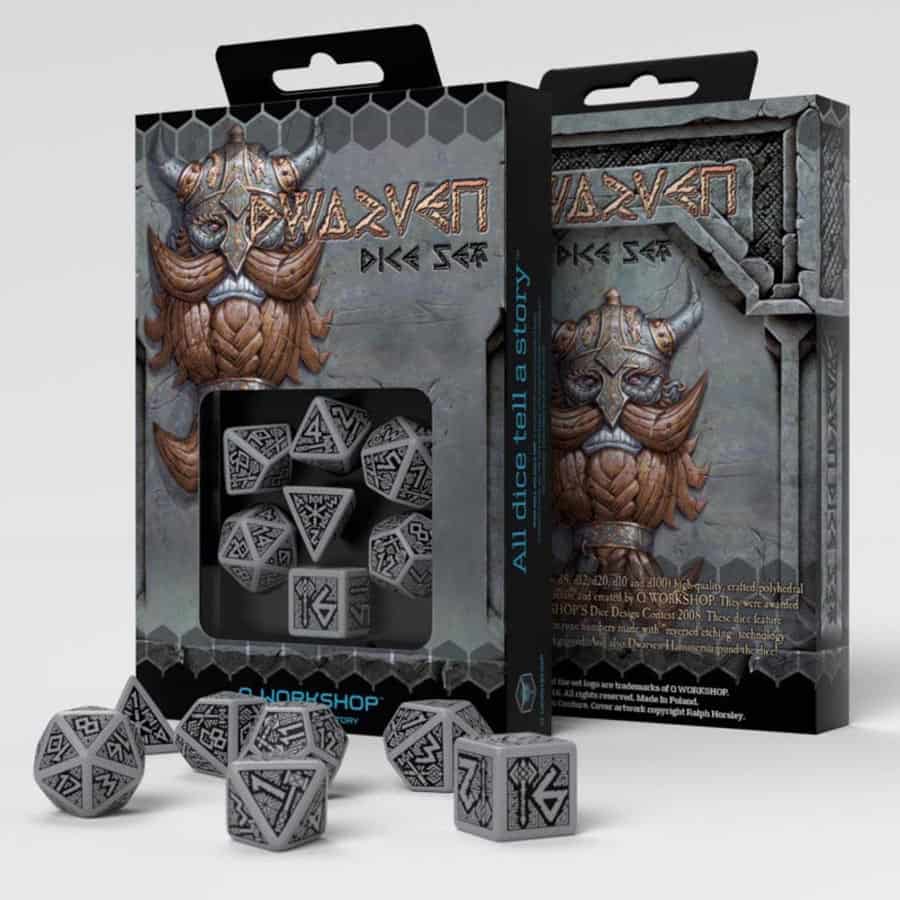 Dwarven Gray And Black Dice Set