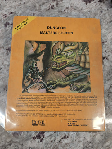 Advanced Dungeons & Dragons Dungeon Masters Screen 9024 TSR 1979