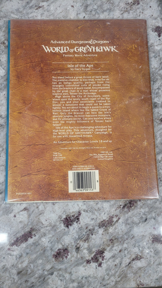 Advanced Dungeons and Dragons Module WG6 Greyhawk Isle of the Ape 9153