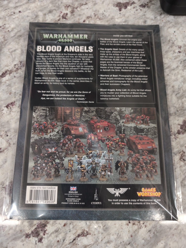 Games Workshop Warhammer 40K Blood Angels Codex ISBN 978-1841549606
