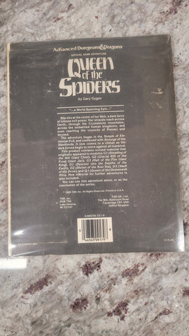 Advanced Dungeons & Dragons AD&D Queen Of The Spiders 9179 TSR 1986 NO MAP BOOK