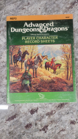 1980 AD&D REF2 Player Character Record Sheets TSR 9028