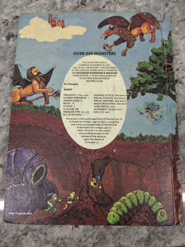 1978 Dungeons & Dragons Monster Manual Advanced D&D Vintage Original