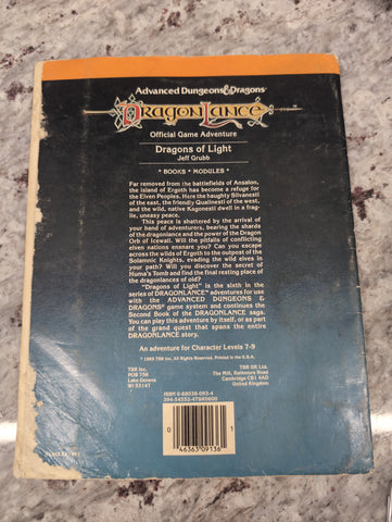 Dragons of Light Advanced Dungeons Dragons DragonLance DL7 Original (1985) 9136