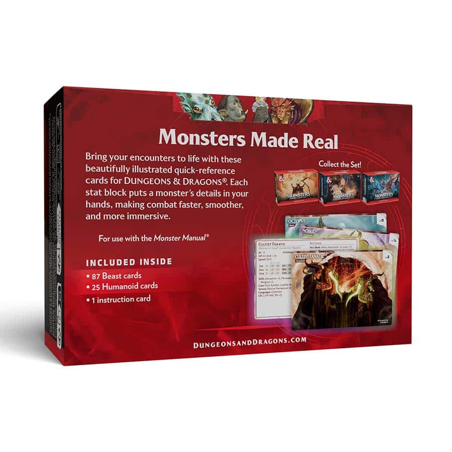 dungeons And Dragons Reference Cards: Monsters (animals And Npcs)