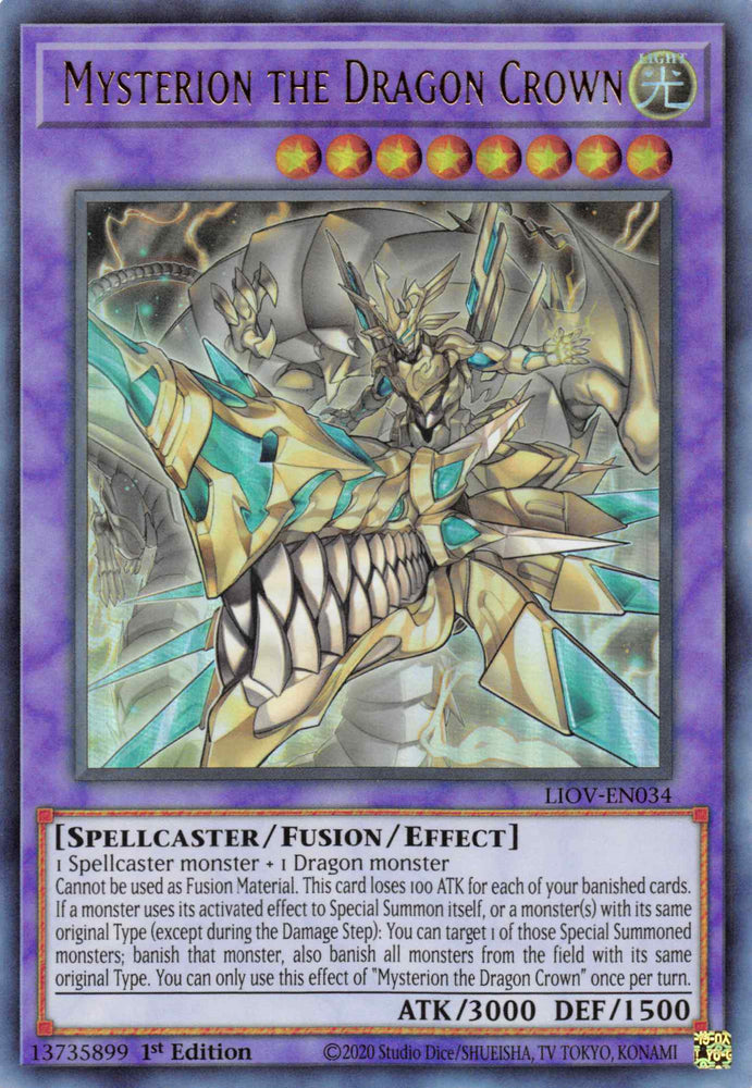 yugioh mythic dragon deck Mysterion the Dragon Crown [LIOV-EN034] Ultra Rare