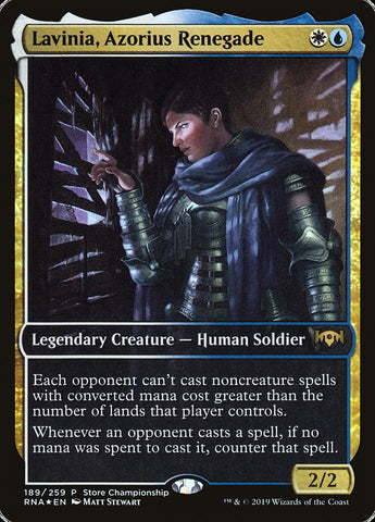 Lavinia, Azorius Renegade (Store Championship) (Extended Art) [Ravnica Allegiance Promos]