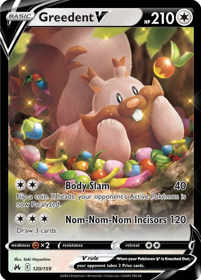 greedent v pokemon card 217/264 Full Art Ultra Rare Crown Zenith Pokemon Card, Greedent