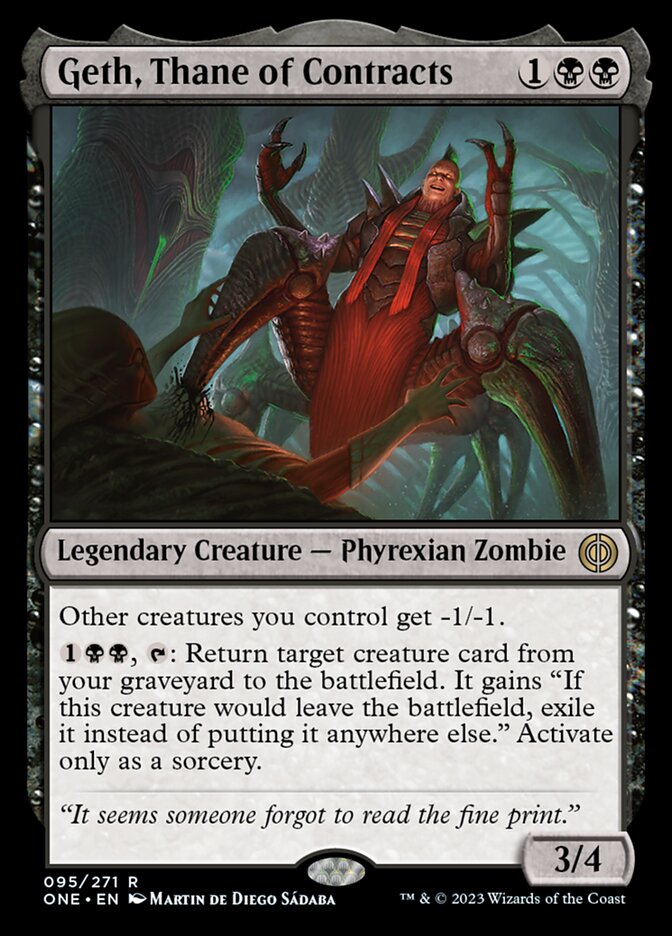 phyrexian cards mtg Geth, Thane of Contracts [Phyrexia: All Will Be One]