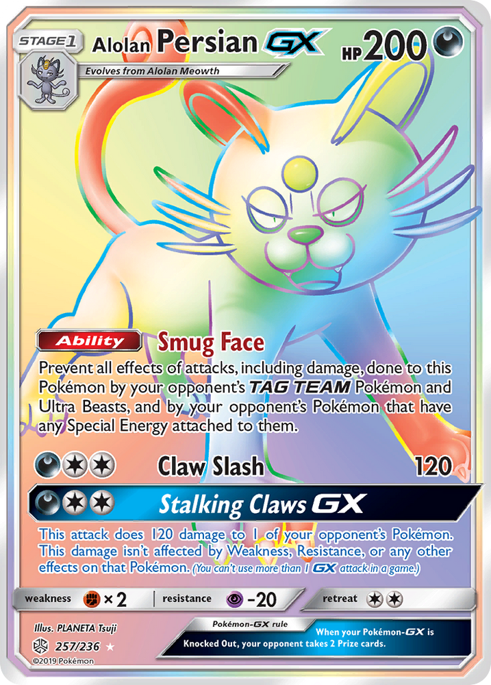 Alolan Persian GX (257/236) [Sun & Moon: Cosmic Eclipse]