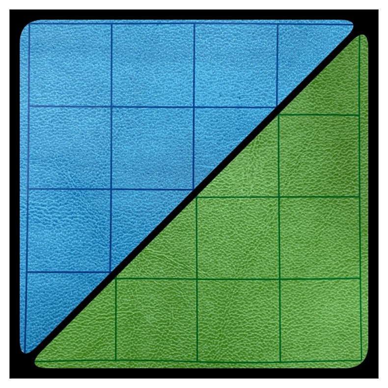 Battlemat Reversible (1-inch): Blue-green Squares (23.5 Inches X 26 Inches)