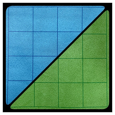 Battlemat Reversible (1-inch): Blue-green Squares (23.5 Inches X 26 Inches)