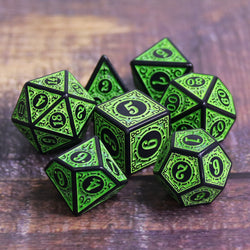 Dice 7ct Magic Flame Green