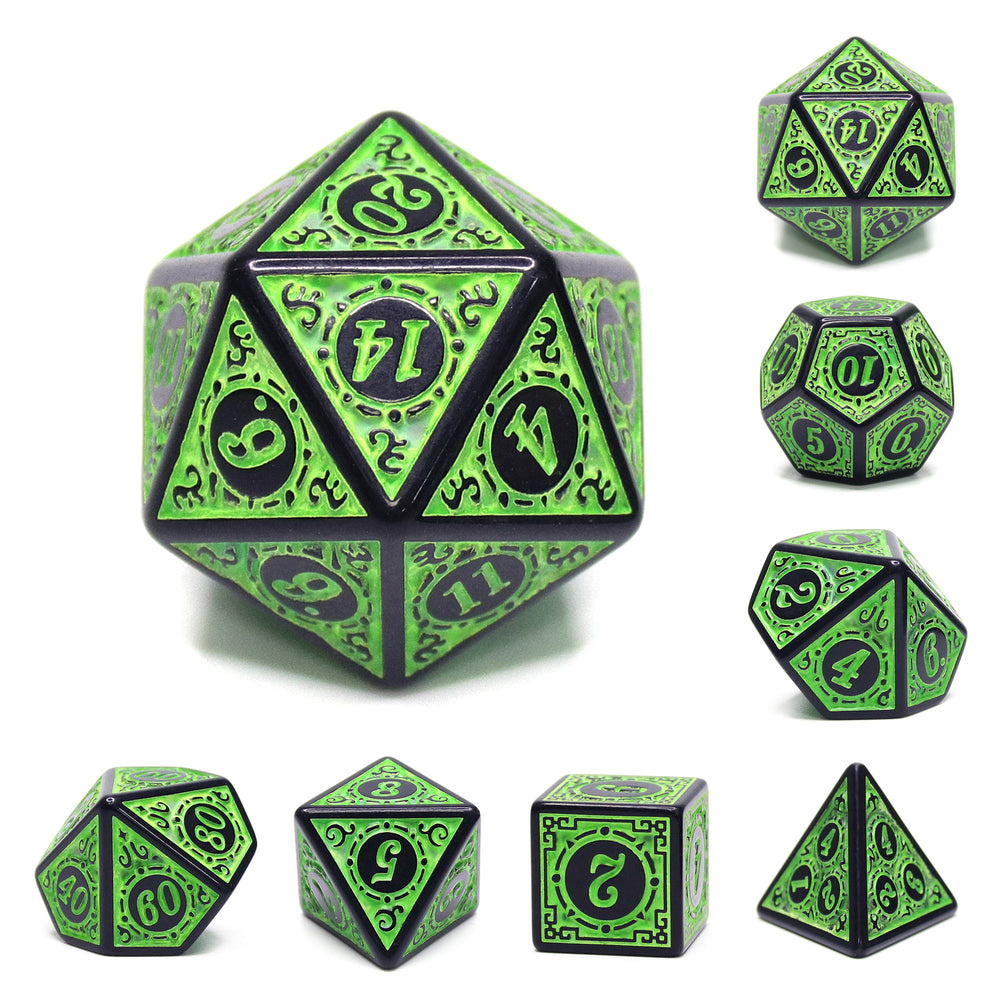 Dice 7ct Magic Flame Green