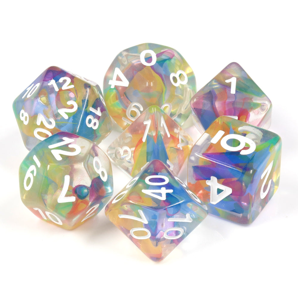 Dice 7ct Rainbow Ribbon